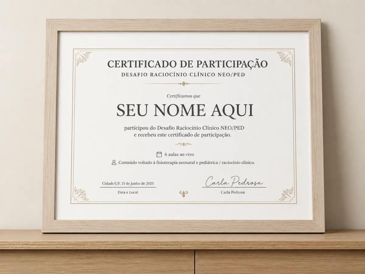 Certificado de Participação - Desafio Raciocínio Clínico Pediatria